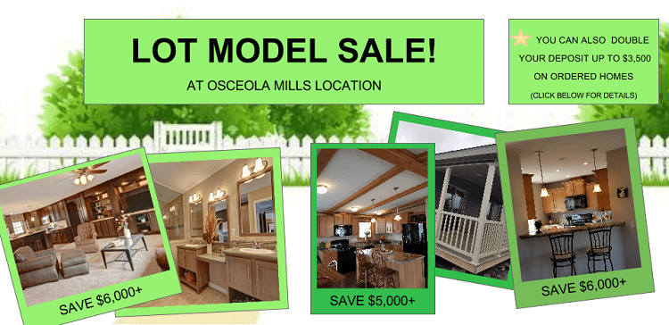 Lot Model Sale at Osceola Mills